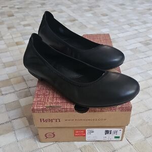 Born Black Leather Flats for Everyday Comfort